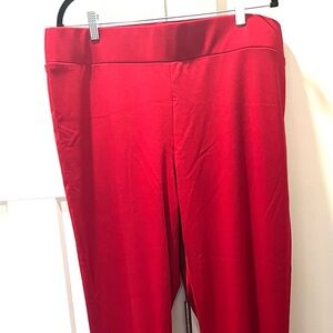 Kasper Red Straight Leg Pants